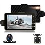 MASO Caméra de tableau de bord avant et arrière étanche double vidéo HD 1080p avec IP68