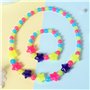 Maeoetty Parure de bijoux pour filles – Collier de perles et bracelet en forme d'étoile pour petites filles – Collier coloré pou