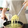 Lot de 3 couverts à spaghettis en acier inoxydable - Pince à pâtes - Cuillère à pâtes - Fourchette à pâtes et outil de mesure à 