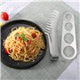 Lot de 3 couverts à spaghettis en acier inoxydable - Pince à pâtes - Cuillère à pâtes - Fourchette à pâtes et outil de mesure à 