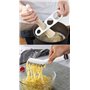 Lot de 3 couverts à spaghettis en acier inoxydable - Pince à pâtes - Cuillère à pâtes - Fourchette à pâtes et outil de mesure à 
