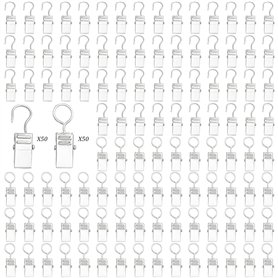 Saijer Lot de 100 pinces à rideaux en acier inoxydable pour suspendre des photos ou des photos - Argenté