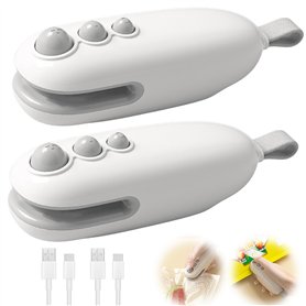 Lot de 2 mini machines à souder portatives 2 en 1 pour sceller et couper les sachets pour collations