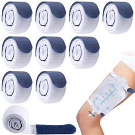 Lot de 10 sangles de fixation pour sac d'urine - Sangle Velcro réglable - Support de cathéter - Appareil de stabilisation pour c