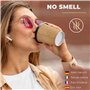 110 Kraft Ondulation Double Paroi Gobelets Carton pour Café à Emporter - Tasse 240ml avec Couvercles et Agitateurs en Bois pour 
