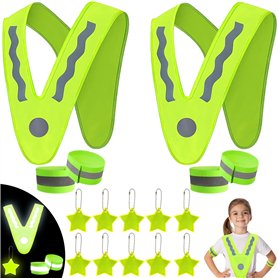 16 Pièces Gilet de Sécurité pour Enfants