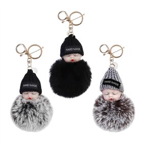 Porte-clés en Peluche Mignon Poupée bébé Pendentif Voiture Téléphone Portable Troussea Pendant pour Voiture Handbag Femme Fille
