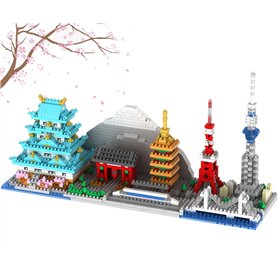 OneNext Japon Tokyo Skyline Collection célèbre Architecture modèle Bloc de Construction Ensemble (1350 pièces) Micro Mini Brique