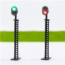 JTD01 Lot de 5 panneaux de signalisation pour modélisme ferroviaire Vert/rouge Échelle HO ou OO 8