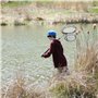 WIYETY Lot de 2 épuisettes de pêche télescopiques - Avec filet de pêche pliable - 150 cm - Accessoire de pêche en plein air - Po