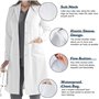 WANDGU Blouse de Laboratoire Blanche pour Hommes Femmes : Blouse de Laboratoire, Blouse de Laboratoire de Chimie avec Boutons et