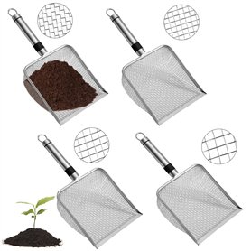 WANDGU Tamis de Jardin en Acier Inoxydable 4 en 1 : Tamis à Terre