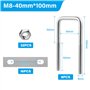 40mm x 100mm Boulon U M8