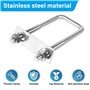 GOEDCH 8 Pièces Boulons en U M8: 304 Inox Acier U Pince Boulon avec 32 Écrous et 16 Tôle, 40mm x 100mm Boulon U M8, Étrier de Fi