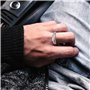 KONFEN Bague Ajustable Homme Femme, Bague Double Montagne Reglable Ouverte Plaqué Argent, Une Bague Pouce Mountain Anneau Bagues