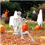 BEKKLPOU 2 Pièces Squelettes d'halloween, Squelette Décoratif pour Halloween Squelette Complet avec Articulations Mobiles, Hallo