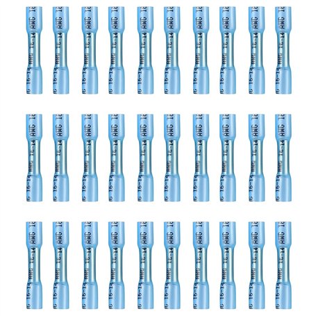 30 Pcs Connecteur Gaine Thermorétractable Métal (16–14 AWG)