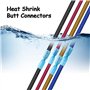 30 Pcs Connecteur Gaine Thermorétractable Métal (16–14 AWG), Cosses Electriques a Sertir Étanches BHT2, Connecteur de Fil Bout à
