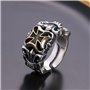 KONFEN Bague Ajustable Argent Homme, Croix Bague Reglable Ouverte, Une Bague Pouce Anneau Bagues Reglables Orteil Bijoux Simple 