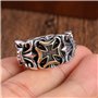 KONFEN Bague Ajustable Argent Homme, Croix Bague Reglable Ouverte, Une Bague Pouce Anneau Bagues Reglables Orteil Bijoux Simple 