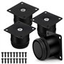 NVIYAM Lot de 4 Pieds de Meuble Réglables Universel Pieds de Lit Réglable 0-15 mm avec des Vis Reglable Pied de Table Acier Inox