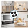 NVIYAM Lot de 4 Pieds de Meuble Réglables Universel Pieds de Lit Réglable 0-15 mm avec des Vis Reglable Pied de Table Acier Inox
