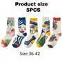 SHRADS 5 paires Chaussettes, Chaussettes pour femmes, chaussettes fantaisie, absorbent la transpiration et ne bloquent pas les p