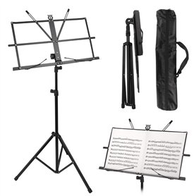 Pupitre Musique Pliable 2 en 1 -Support de Partitions Stable Double Utilisation - Hauteur Réglable - Avec Sac de Transport étanc
