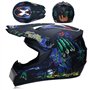 Sarari Professional Racing Casque de Motocross, Lot de 4 Lunettes de Casque Gants de Sécurité Dirt Bike Off Road Casque de Moto 