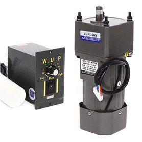 Motoreducteur Électrique AC 220V Moteur à Engrenages Asynchrone Monophasé 90W avec Régulateur de Vitesse (50 K)