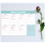 Bloc de planification hebdomadaire – Bloc de planification de bureau avec liste de tâches, calendrier hebdomadaire et calendrier
