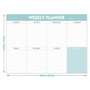 Bloc de planification hebdomadaire – Bloc de planification de bureau avec liste de tâches, calendrier hebdomadaire et calendrier