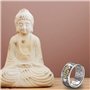 OUTEYE 99 Argent PiXiu Bouddhiste Coeur Sutra Anneau pour Hommes Femmes Feng Shui Anneau Ouverture réglable Mantra amulette Rich