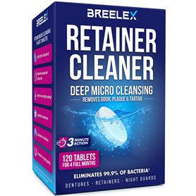 Lot de 120 pastilles nettoyantes pour 4 mois - Nettoyage lumineux des prothèses dentaires en 3 minutes - Retainers dentaires pou