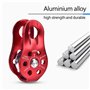 MAGT Roue De Poulie en Alliage D'aluminium À Corde Simple Et Pivotante Robuste Accessoire d'escalade pour Équipement De Sécurité