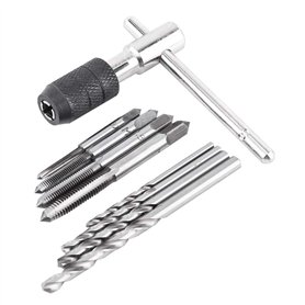 9PCS / Tarauds À Vis Et T En Forme De Clé et Peu De Forage Filetage Taraudage Trousse À Main