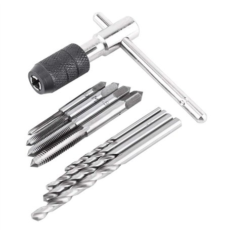 9PCS / Tarauds À Vis Et T En Forme De Clé et Peu De Forage Filetage Taraudage Trousse À Main
