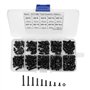 Jeu de Vis et écrous, 300 Pièces M3 Kit d'assortiment d'écrou de boulon à tête hexagonale creuse noir 10,9 grade pour Meubles en