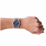 Emporio Armani Montre pour homme, mouvement chronographe, boîtier en acier inoxydable argenté de 43 mm avec bracelet en acier in