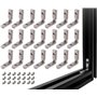KBNIAN 20 Pcs Équerre de Fixation Renforcée Double-Trou Équerre de L en Acier Galvanisé avec 40 Pcs Vis de 6mm Équerres d’Assemb
