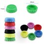 Firschoie Lot de 24 Bouchons de bouteille Silicone de couleur, Bouchon de bouteille de bière réutilisable, Bouchons de fermeture