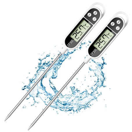 Firschoie 2 pièces Thermomètre de cuisine universel digital