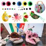 Uootach 1500 pièces Yeux Mobiles Auto Ddhésifs, Plastique Autocollant Wiggle Eyes, Yeux d'artisanat auto-adhésifs pour Fournitur