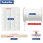 Xpieoyrm 2 Rouleaux Mèche de Bougie Coton, Kit de Mèches pour Bougies, avec 122m de mèche tressée, 100 pastilles adhésives, 200 