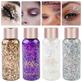 Mesybveo 4 Pièce Gel Paillettes Visage
