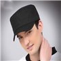 2 Pièces Casquette Militaire en Coton, Casquette de Baseball à Dessus Plat, Chapeau de Cadet, Casquette Plate Réglable pour Homm