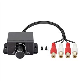 XMSJSIY Contrôleur de niveau RCA universel - Amplificateur audio RCA - Bouton de contrôle du volume des basses - Bouton de contr