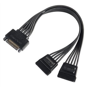 Câble adaptateur répartiteur d'alimentation SATA en Y 15 broches SATA mâle vers double femelle pour disque dur HDD SSD 22 cm