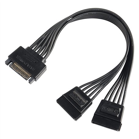 Câble adaptateur répartiteur d'alimentation SATA en Y 15 broches SATA mâle vers double femelle pour disque dur HDD SSD 22 cm