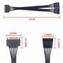 Câble adaptateur répartiteur d'alimentation SATA en Y 15 broches SATA mâle vers double femelle pour disque dur HDD SSD 22 cm